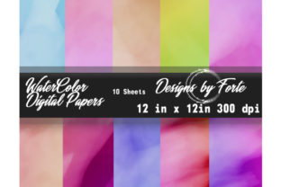 10 Watercolor Digital Papers 12 Textures