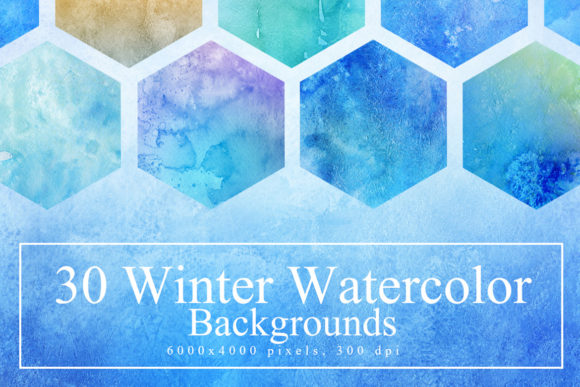 30 Winter Watercolor Backgrounds for Branding and Textures