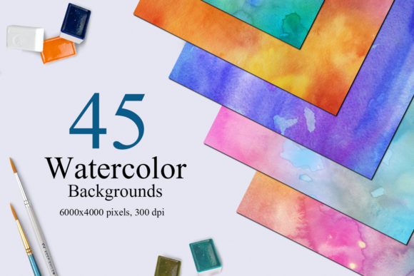 45 Watercolor Backgrounds for Crafting & Textures