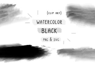 Black Watercolor, Handmade Vector and Icons