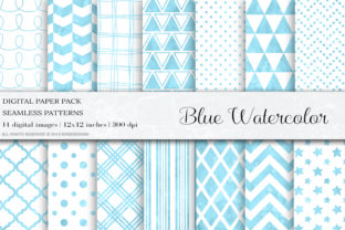 Blue Watercolor Digital Papers, Patterns Review for Real Projects