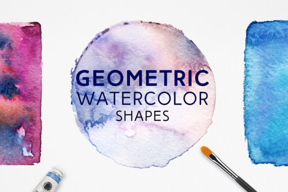 Geometric Watercolor Shapes: A Decorative Element for Creative Design Projects
