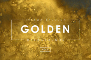 Golden Ink Watercolor Backgrounds 9: A Versatile Design Asset for Crafters