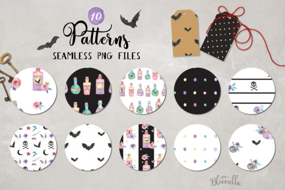 Halloween Potions Watercolor Bats Set: A Design Asset with Seasonal Flair