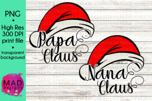 Nana and Papa - Watercolor Santa Hat for Crafts & Branding Projects