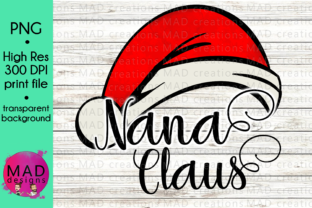 Nana Claus - Watercolor Santa Hat for Crafts and Designers