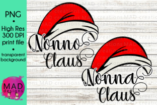 Nonna and Nonno - Watercolor Santa Hat for Crafts
