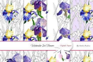 Patters with Watercolor Irises