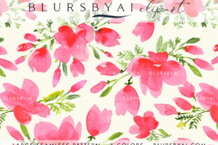 Pink Watercolor Poppies Patterns for Creative Branding Projects