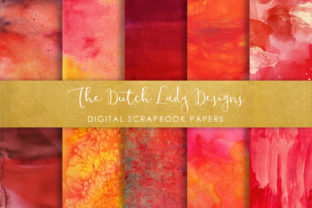 Red Watercolor Scrapbook Papers: A Background Asset for Digital Sellers