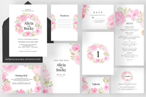 Soft Watercolor Floral Wedding Suite: A Versatile Print Template for Creative Marketers