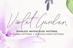 Violet Garden Watercolor Patterns for Professional Branding