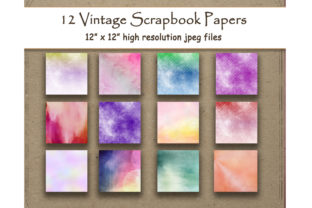 Watercolor Digital Paper Colorful Pack for Handmade Backgrounds