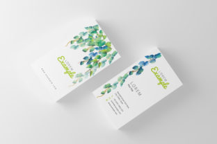 Watercolor Leaf Business Card Template and Print Templates