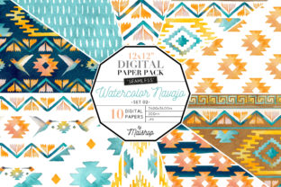Watercolor Navajo Patterns for Digital Product Creators