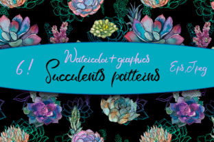 Watercolor Patterns with Succulents for Local Business Branding