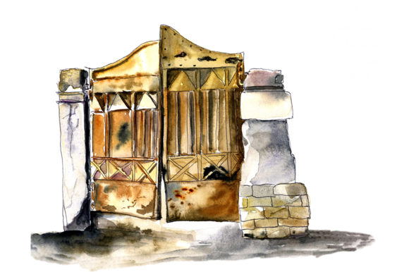 Watercolor Sketch of the Old, Metal Door Icons: A Review for Content Creators